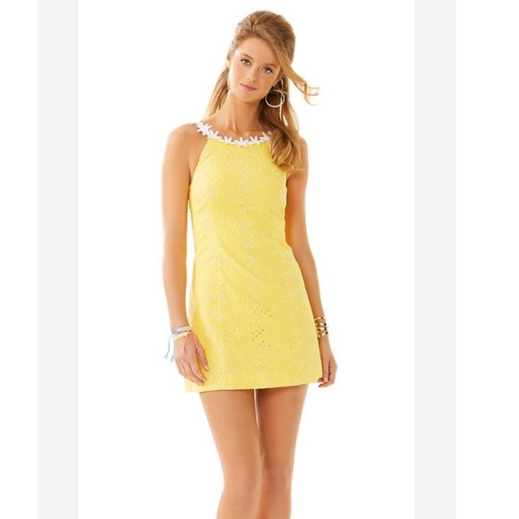Lilly Pulitzer Dresses & Skirts - Lilly Pulitzer Annabelle Dress Size 0 Floral Yellow Daisy strapless Eyelet